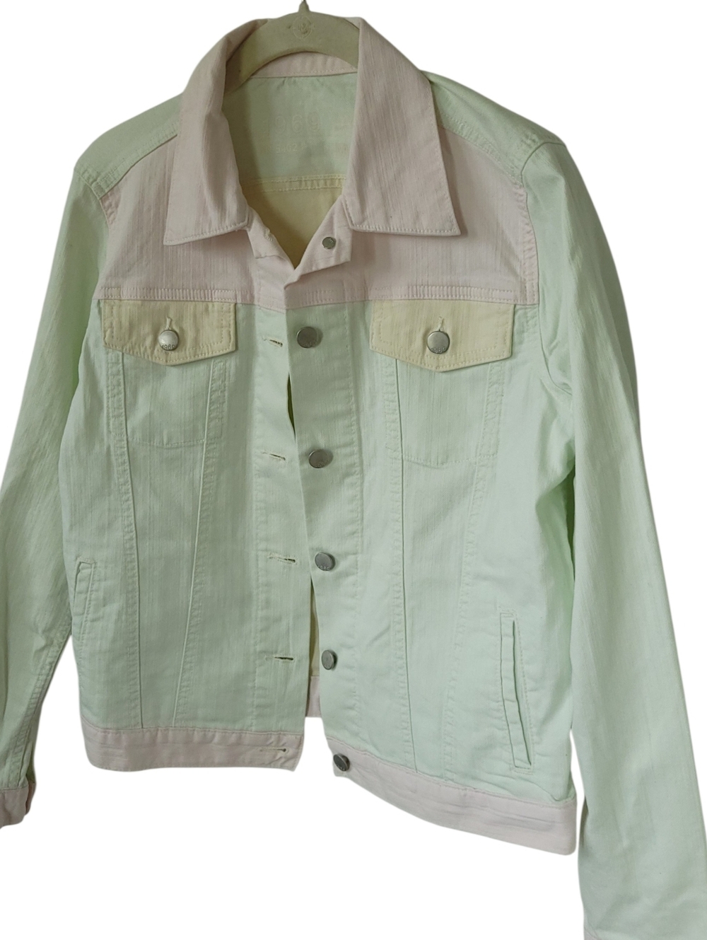 Gap 1969 Pastel Colorblock Denim Jacket‎ NWT Medium Cotton Trucker